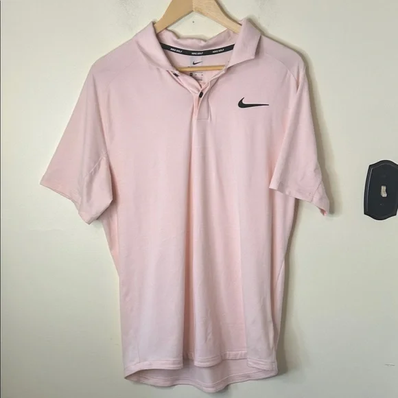 Nike Tiger Woods Golf Collection Men's Pink Polo Shirt Dry Fit Size M - Picture 1 of 8